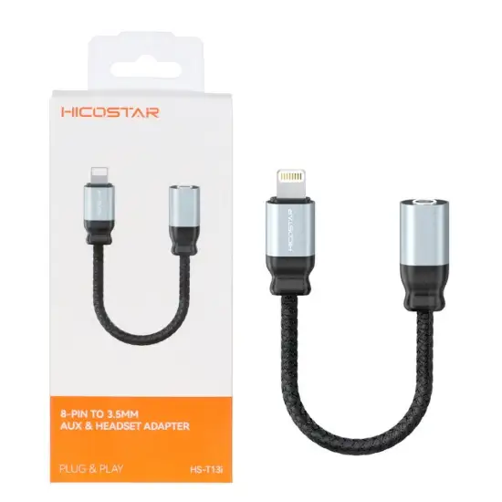 تصویر کابل تبدیل لایتنینگ به AUX هایکو استار مدل HS-T13i