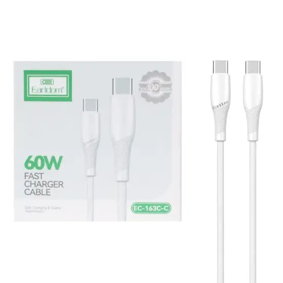 تصویر کابل تبدیل پاوربانک USB-C به USB-C ارلدام مدل EC-163C-C