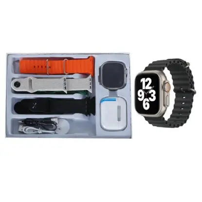 نمایش جزئیات پک ساعت هوشمند و هدفون بلوتوثی کیوور مدل KW95 Ultra 3