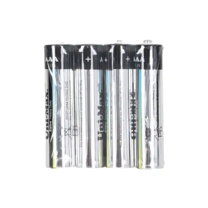 نمایش جزئیات باتری نیم قلمی یونی مکس مدل Extra Heavy Duty R03P بسته 4 عددی
