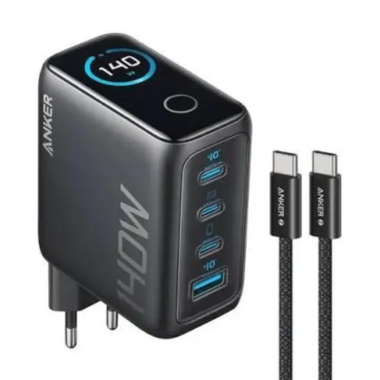 تصویر شارژر دیواری 140 وات چهار پورت انکر مدل B2697 همراه با کابل USB-C