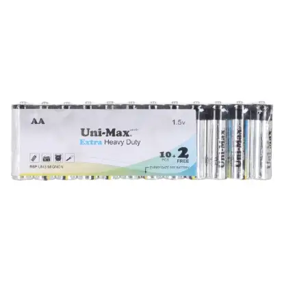 نمایش جزئیات باتری قلمی یونی مکس مدل Extra Heavy Duty R6P بسته 12 عددی