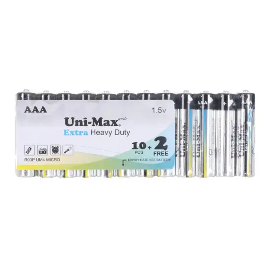 تصویر باتری قلمی یونی مکس مدل Extra Heavy Duty R03P بسته 12 عددی