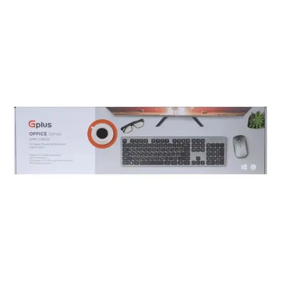 تصویر کیبورد و ماوس بی سیم جی پلاس مدل GMK-C360D