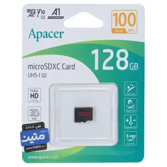 تصویر کارت حافظه MicroSDXC اپیسر مدل Rioo کلاس 10 استاندارد UHS-I U1 سرعت 100MB/s ظرفیت 128 گیگابایت