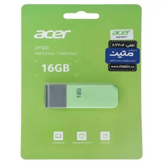 تصویر فلش مموری ایسر مدل UP300 USB3.2 ظرفیت 16 گیگابایت