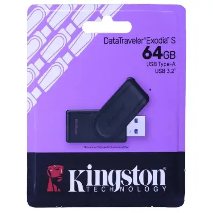 نمایش جزئیات فلش مموری کینگ استون مدل DataTraveler Exodia S USB3.2 ظرفیت 64 گیگابایت