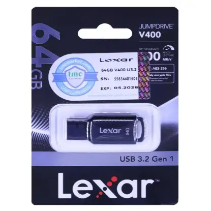 نمایش جزئیات فلش مموری لکسار Jump Drive V400 USB3.2 ظرفیت 32 گیگابایت