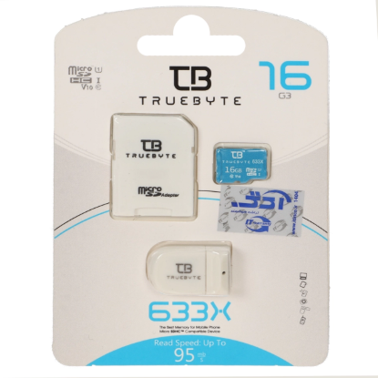 نمایش جزئیات کارت حافظه microSDXC تروبایت مدل 633X کلاس 10 استاندارد U1 سرعت 95MB/s ظرفیت 16 گیگابایت