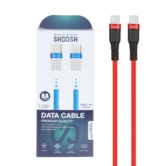 تصویر کابل تبدیل USB-C به USB-C مدل +145C طول 1.1 متر