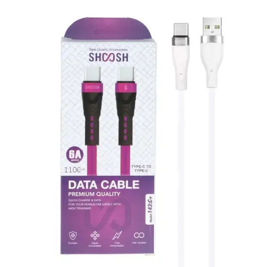 تصویر کابل تبدیل USB-C به USB-C مدل +143C طول 1.1 متر