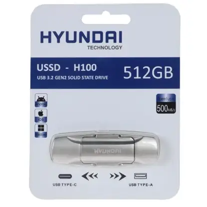 نمایش جزئیات هارد اس اس دی اکسترنال هیوندای مدل H100 ظرفیت 512 گیگابایت