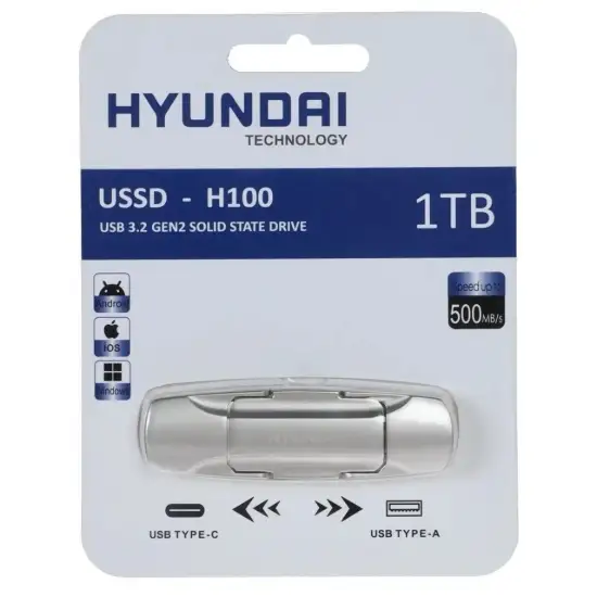 تصویر هارد اس اس دی اکسترنال هیوندای مدل H100 ظرفیت 1 ترابایت