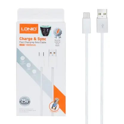 نمایش جزئیات کابل تبدیل USB به لایتنینگ الدینو مدل LS901