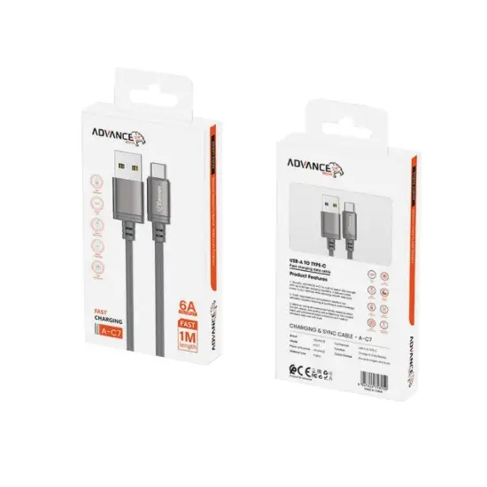 تصویر کابل تبدیل USB به USB-C ادونس مدیا مدل A-C7