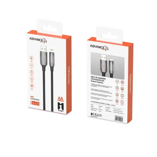 تصویر کابل تبدیل USB به لایتنینگ ادونس مدیا مدل A-C5