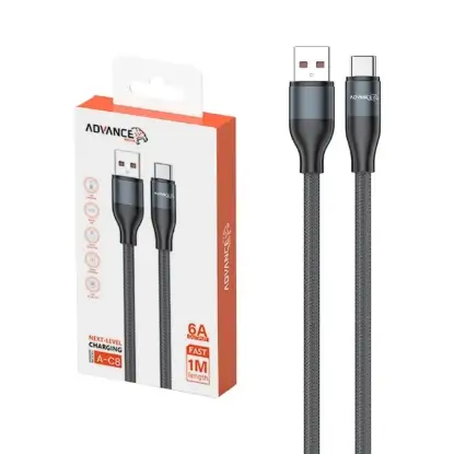 نمایش جزئیات کابل تبدیل USB به USB-C ادونس مدیا مدل A-C8