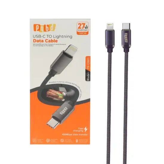تصویر کابل تبدیل لایتنینگ به USBC پی کیو بی دی مدل PQ-C05CL