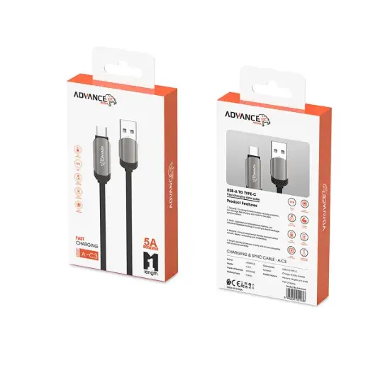 تصویر کابل تبدیل USB به USB-C ادونس مدیا مدل A-C3