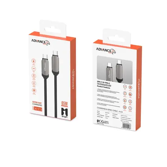 تصویر کابل تبدیل USB-C به USB-C ادونس مدیا مدل A-C3