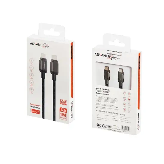 تصویر کابل تبدیل USB-C به USB-C ادونس مدیا مدل A-C6
