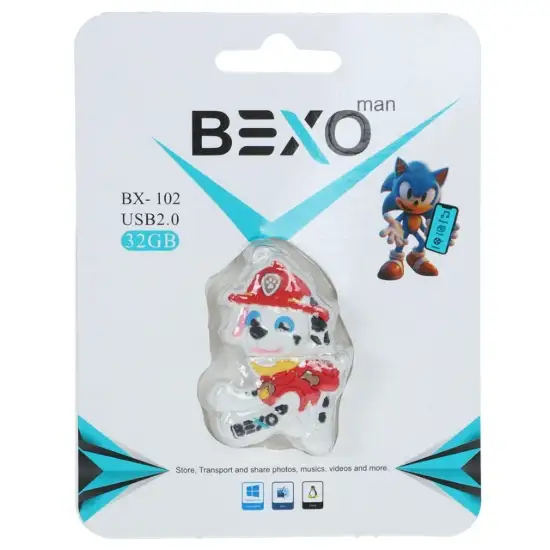 تصویر فلش مموری بکسو مدل BX-102 USB2.0 ظرفیت 32 گیگابایت عروسکی
