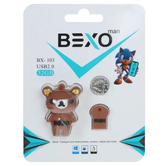 تصویر فلش مموری بکسو مدل BX-103 USB2.0 ظرفیت 32 گیگابایت عروسکی