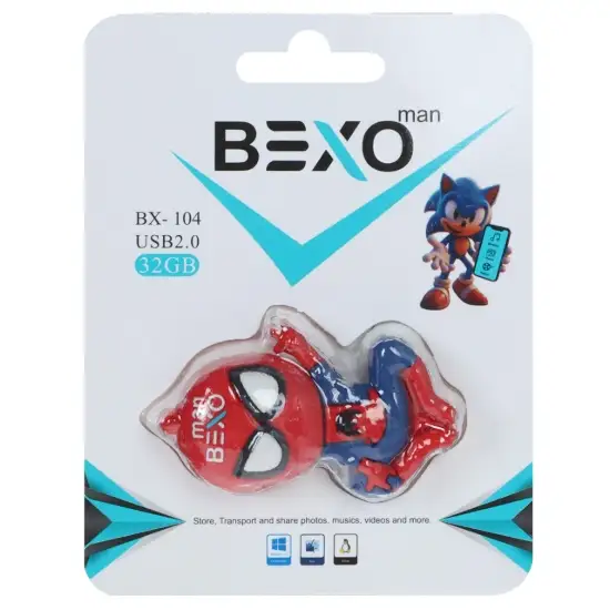 تصویر فلش مموری بکسو مدل BX-104 USB2.0 ظرفیت 32 گیگابایت عروسکی
