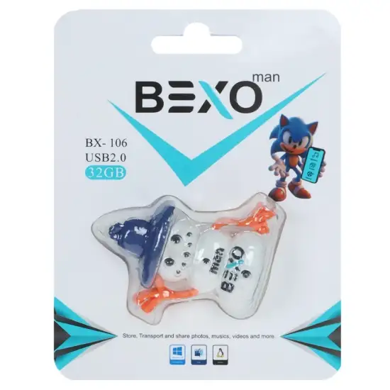 تصویر فلش مموری بکسو مدل BX-106 USB2.0 ظرفیت 32 گیگابایت عروسکی
