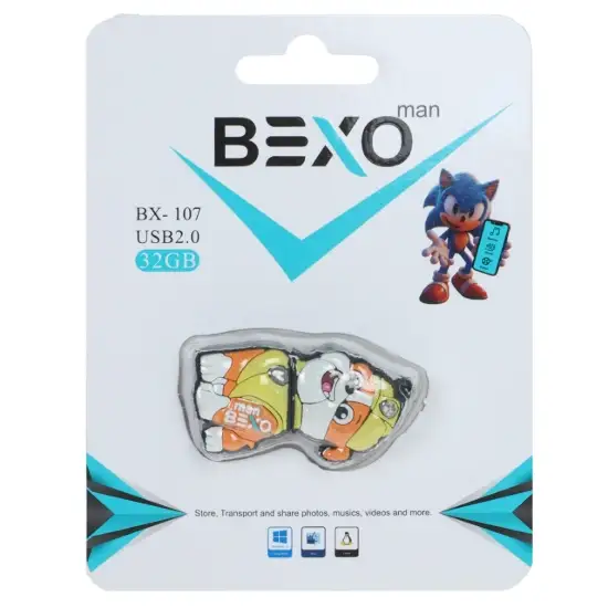 تصویر فلش مموری بکسو مدل BX-107 USB2.0 ظرفیت 32 گیگابایت عروسکی