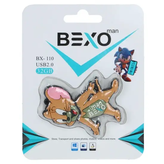 تصویر فلش مموری بکسو مدل BX-110 USB2.0 ظرفیت 32 گیگابایت عروسکی