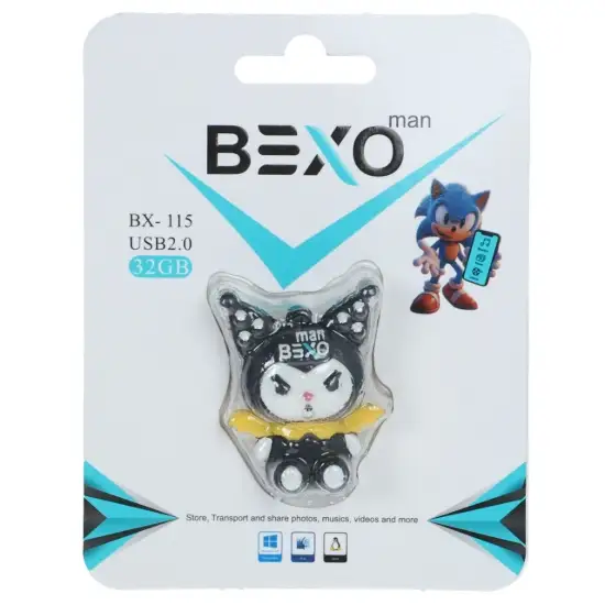 تصویر فلش مموری بکسو مدل  BX-115 USB2.0 ظرفیت 32 گیگابایت عروسکی