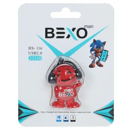 تصویر فلش مموری بکسو مدل  BX-116 USB2.0 ظرفیت 32 گیگابایت عروسکی