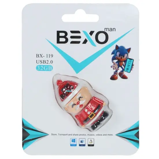 تصویر فلش مموری بکسو مدل  BX-119 USB2.0 ظرفیت 32 گیگابایت عروسکی