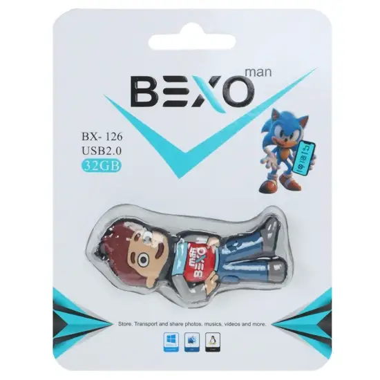 تصویر فلش مموری بکسو مدل  BX-126 USB2.0 ظرفیت 32 گیگابایت عروسکی