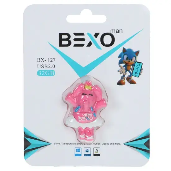 تصویر فلش مموری بکسو مدل  BX-127 USB2.0 ظرفیت 32 گیگابایت عروسکی