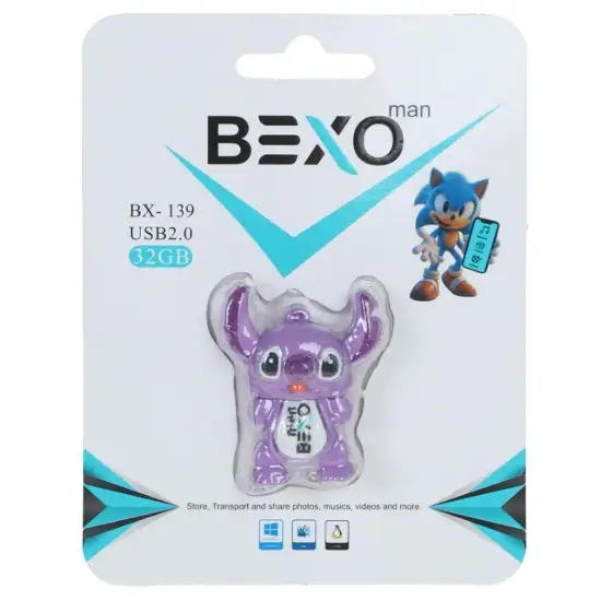 تصویر فلش مموری بکسو مدل  BX-139 USB2.0 ظرفیت 32 گیگابایت عروسکی