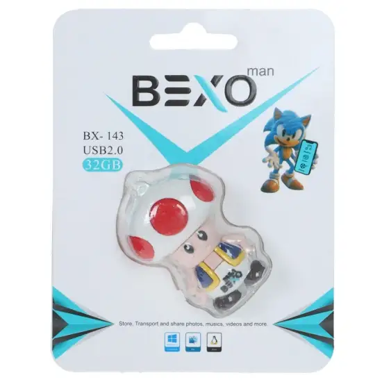 تصویر فلش مموری بکسو مدل  BX-143 USB2.0 ظرفیت 32 گیگابایت عروسکی