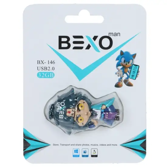 تصویر فلش مموری بکسو مدل  BX-146 USB2.0 ظرفیت 32 گیگابایت عروسکی
