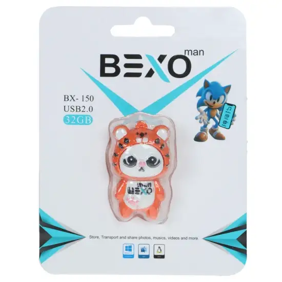 تصویر فلش مموری بکسو مدل  BX-150 USB2.0 ظرفیت 32 گیگابایت عروسکی