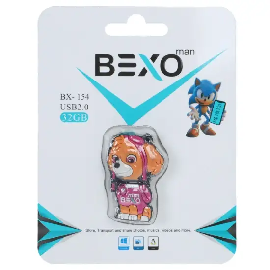 تصویر فلش مموری بکسو مدل  BX-154 USB2.0 ظرفیت 32 گیگابایت عروسکی