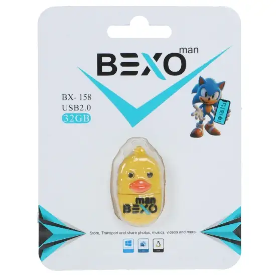 تصویر فلش مموری بکسو مدل  BX-158 USB2.0 ظرفیت 32 گیگابایت عروسکی