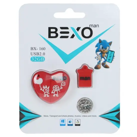 تصویر فلش مموری بکسو مدل  BX-160 USB2.0 ظرفیت 32 گیگابایت عروسکی