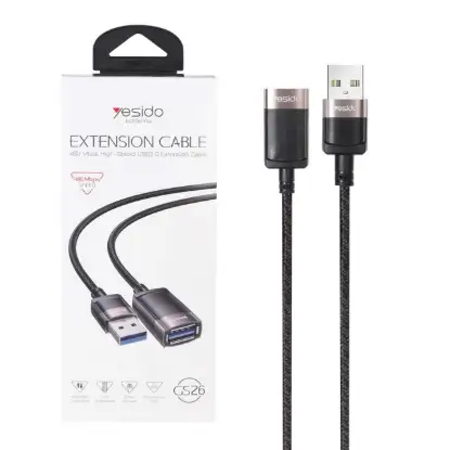 نمایش جزئیات کابل افزایش طول USB یسیدو مدل GS26 طول 1.5 متر