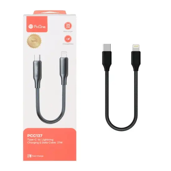 تصویر کابل تبدیل لایتنینگ به USB-C پرووان مدل PCC137