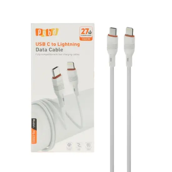 تصویر کابل تبدیل لایتنینگ به USB-C پی کیو بی دی مدل PQ-C02CL