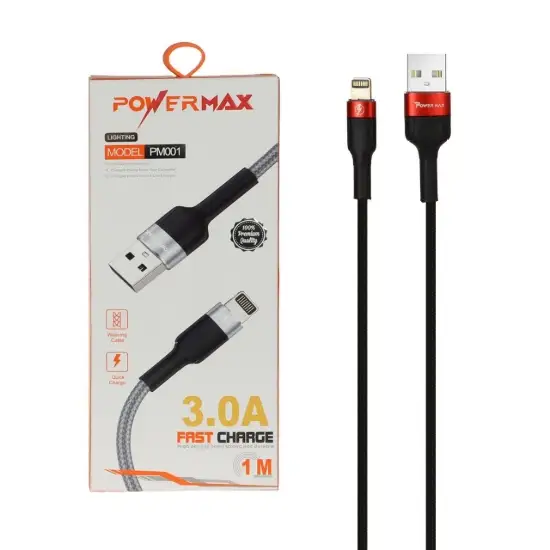 تصویر کابل تبدیل USB به لایتنینگ پاورمکس مدل PM001