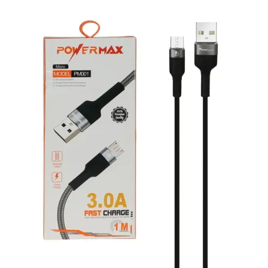 تصویر کابل تبدیل USB به MicroUSB پاورمکس مدل PM001