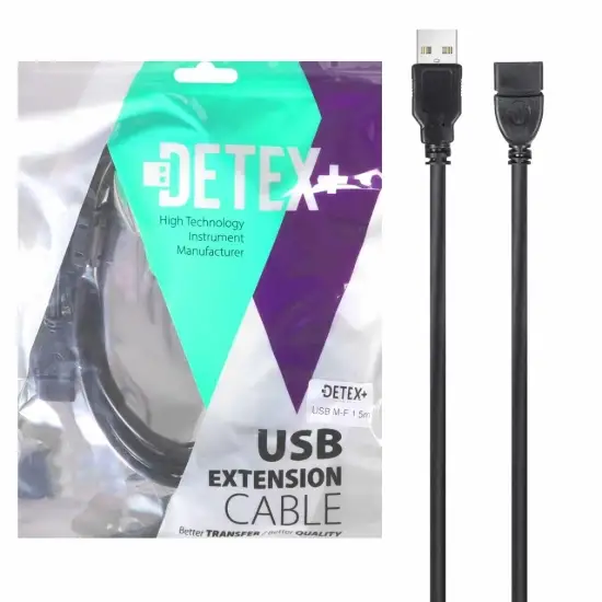 تصویر کابل افزایش طول USB دتکس پلاس طول 1.5 متر