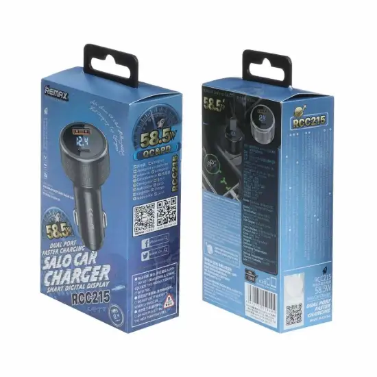 تصویر شارژر فندکی 58.5 وات دو پورت ریمکس مدل RCC215